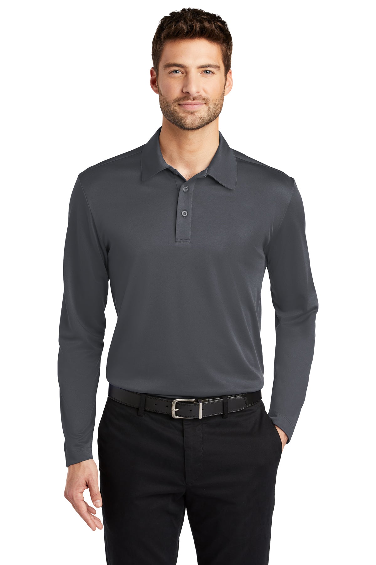 Men's Port Authority® Silk Touch™ Performance Long Sleeve Polo 2024