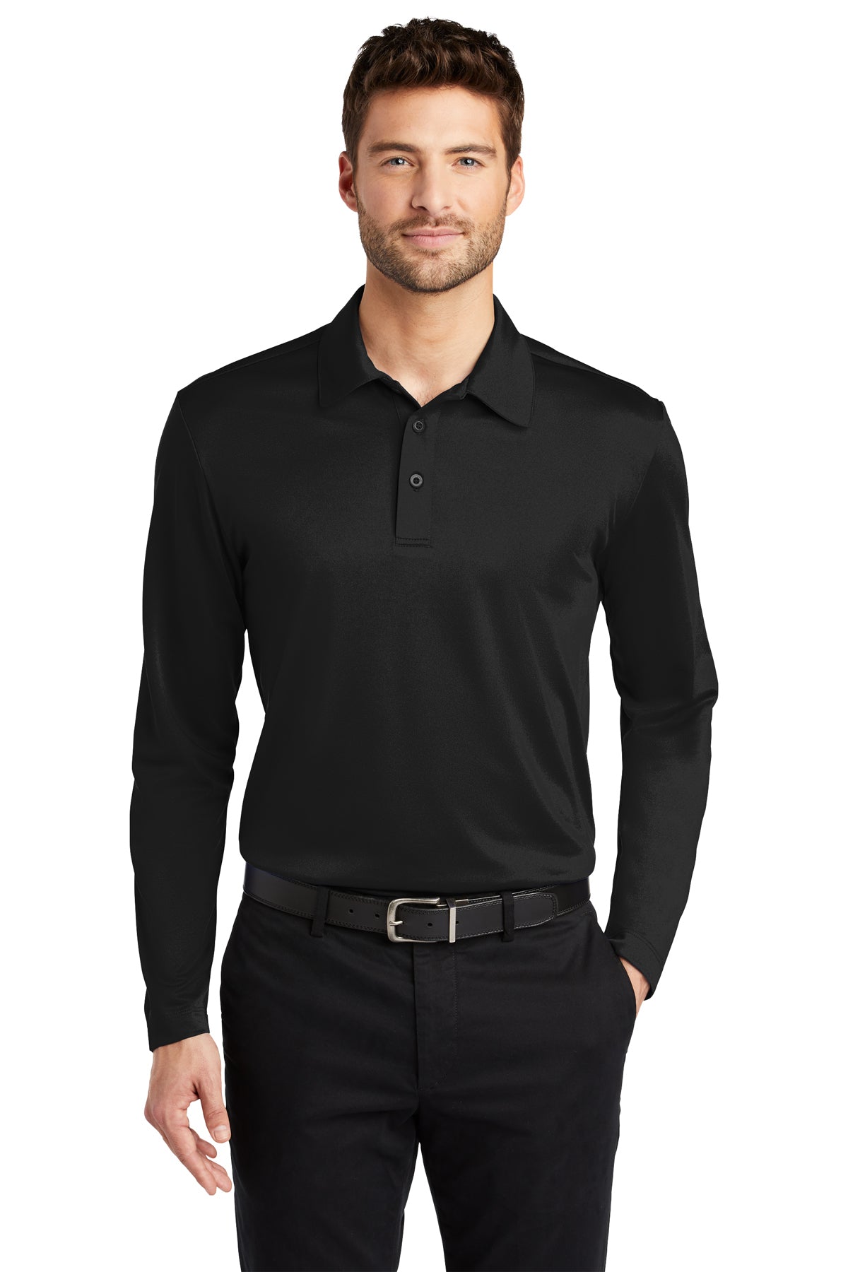 Men's Port Authority® Silk Touch™ Performance Long Sleeve Polo 2024