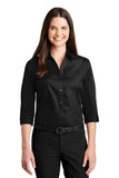 Ladies Port Authority® 3/4-Sleeve Carefree Poplin Shirt